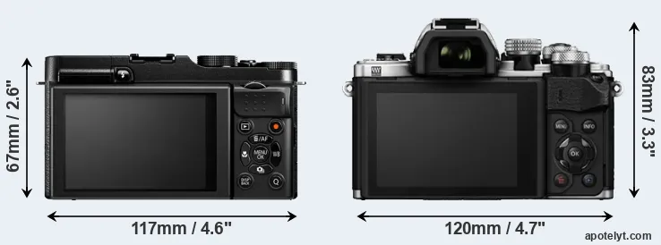 Comparison X-M1 or E-M10 II rear