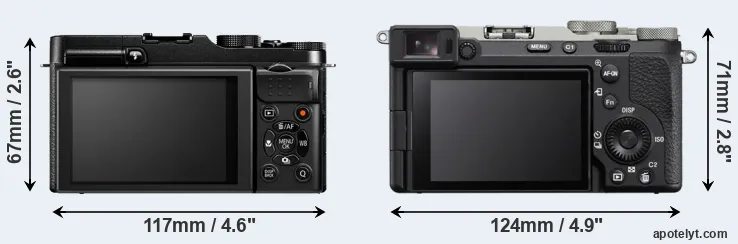 Comparison X-M1 or A7C II rear