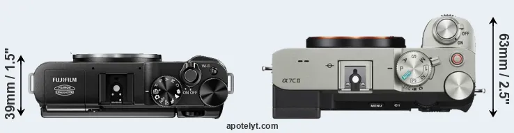 Compare X-M1 versus A7C II top