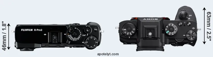 Compare X-Pro2 versus A9 top