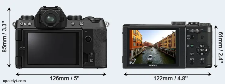 Comparison X-S10 or MX-1 rear