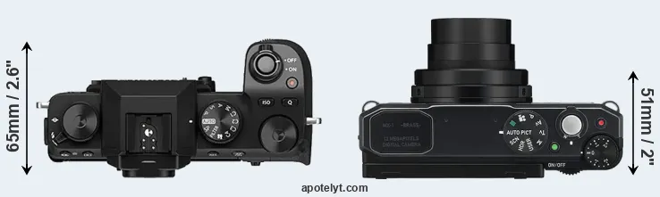 Compare X-S10 versus MX-1 top