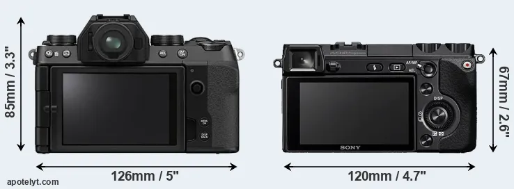 Comparison X-S10 or NEX-7 rear
