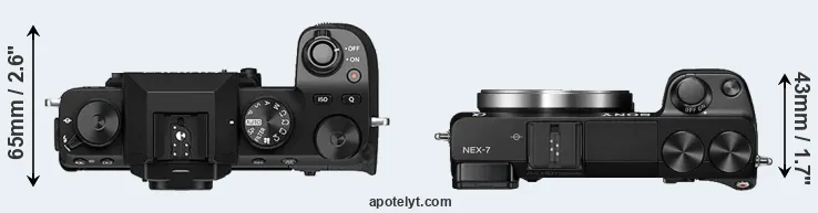 Compare X-S10 versus NEX-7 top
