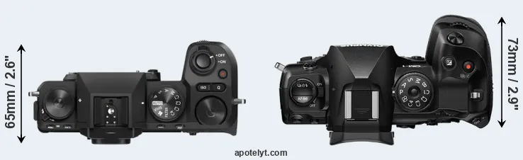 Compare X-S20 versus OM-1 top