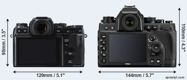Comparison X-T1 or Df rear