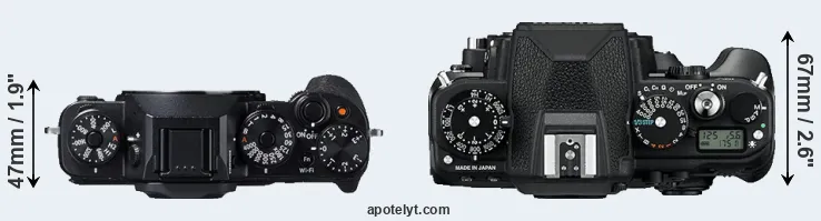 Compare X-T1 versus Df top