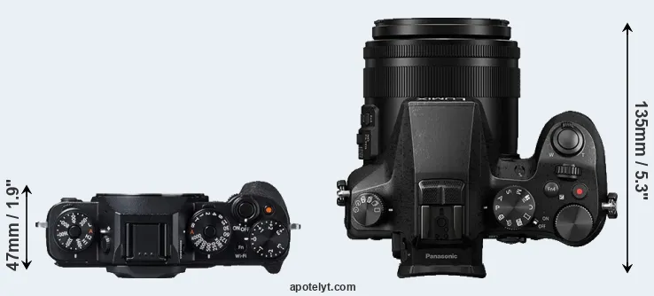 Compare X-T1 versus FZ2000 top