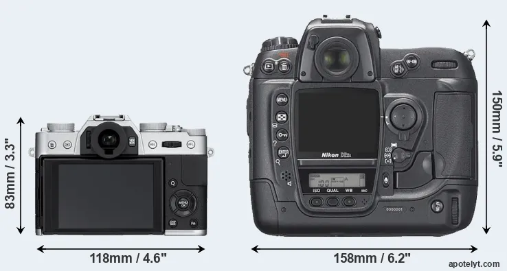 Comparison X-T10 or D2Xs rear