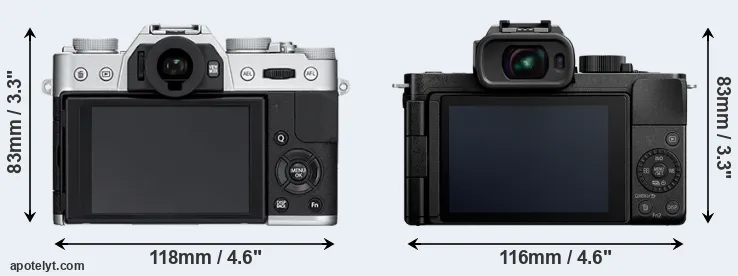 Comparison X-T10 or G110 rear