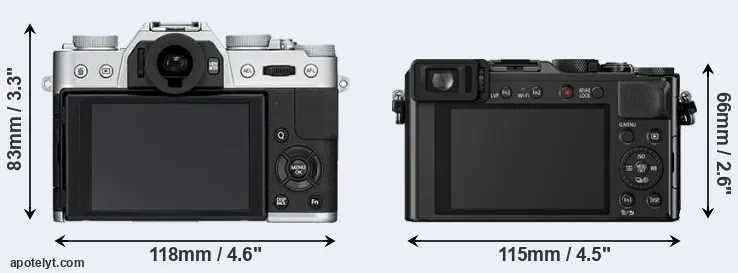 Comparison X-T10 or LX100 rear