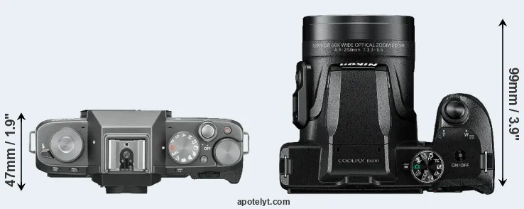 Compare X-T100 versus B600 top
