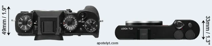 Compare X-T2 versus TL2 top