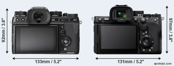 Comparison X-T2 or A7R V rear