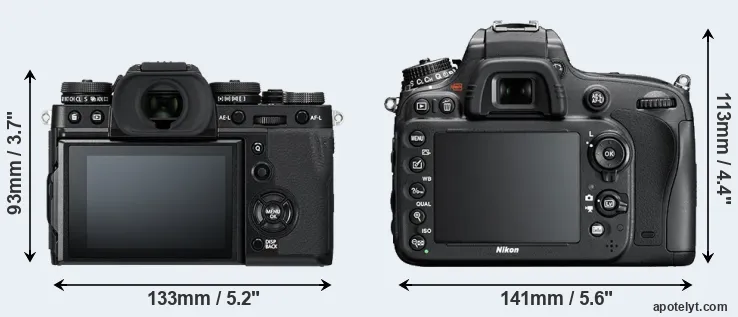 Comparison X-T3 or D600 rear