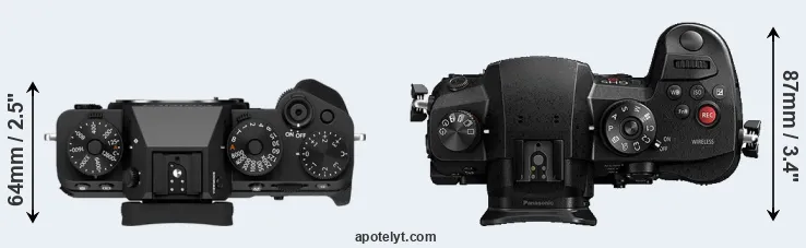 Compare X-T5 versus GH5s top