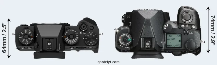 Compare X-T5 versus K-3 III top