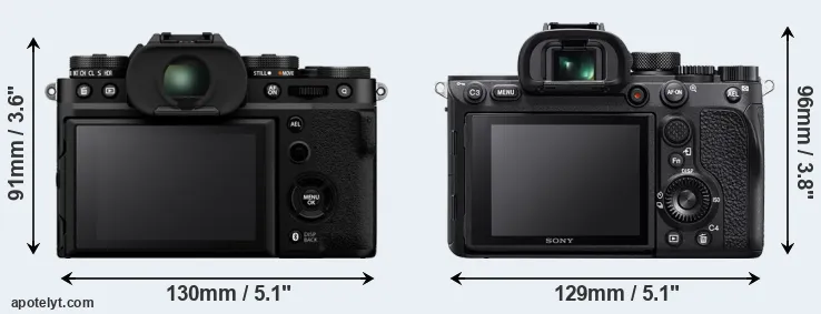 Comparison X-T5 or A7R IV rear