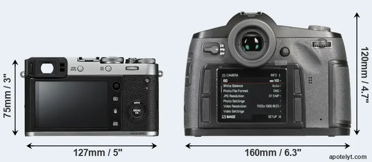 Comparison X100F or S-E Typ 006 rear