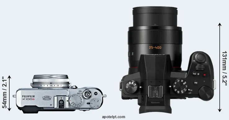 Compare X100S versus FZ1000 II top