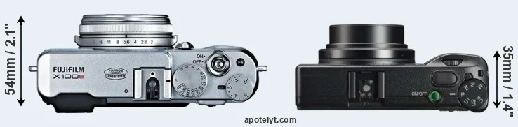 Compare X100S versus GR IIIx top