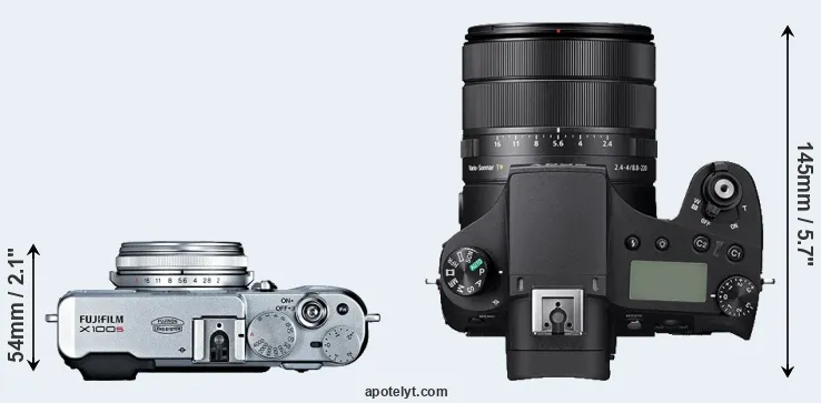 Compare X100S versus RX10 IV top