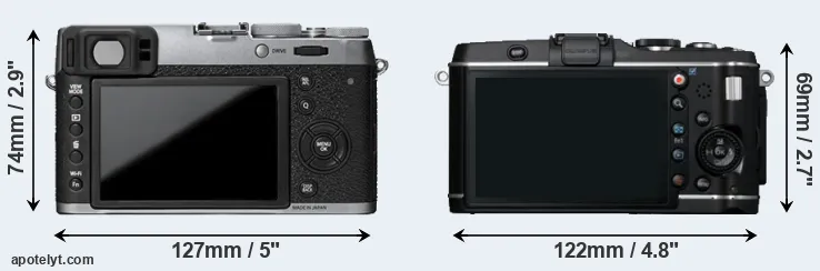 Comparison X100T or E-P3 rear