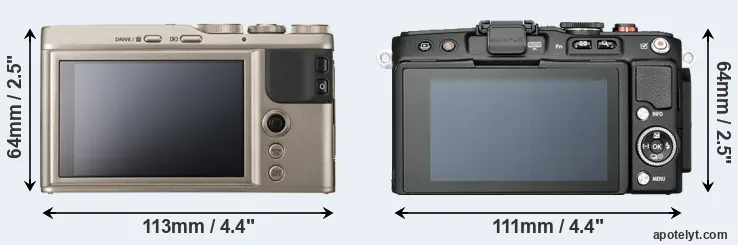 Comparison XF10 or E-PL6 rear