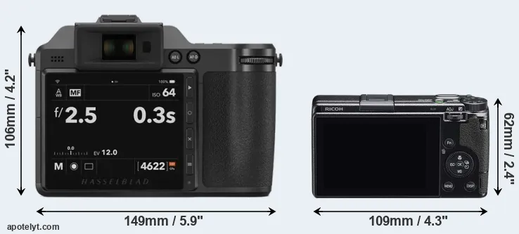 Comparison X2D 100C or GR IIIx rear
