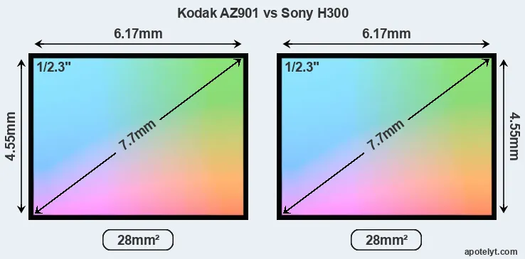 Kodak AZ901 and Sony H300 sensor measures