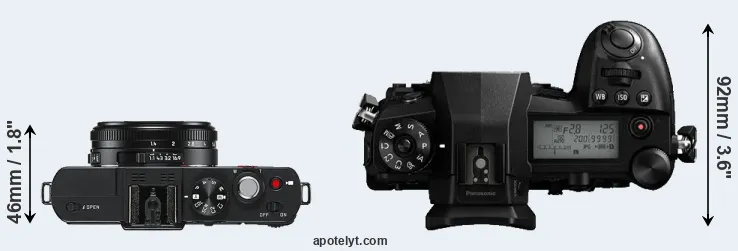 Compare D-LUX 6 versus G9 top