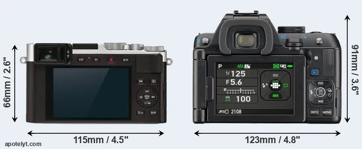 Comparison D-LUX 7 or K-S2 rear