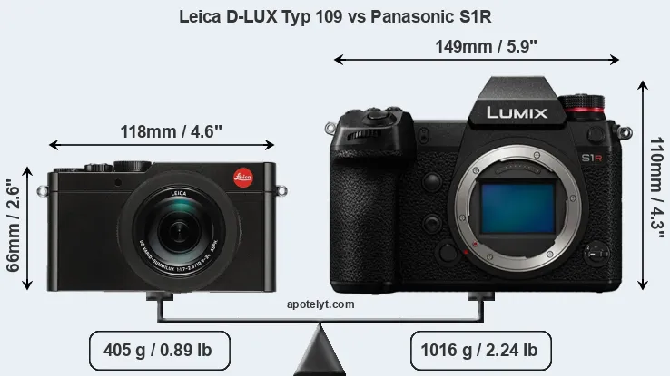 Size Leica D-LUX Typ 109 vs Panasonic S1R