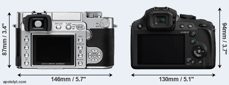 Comparison Digilux 3 or FZ82 rear