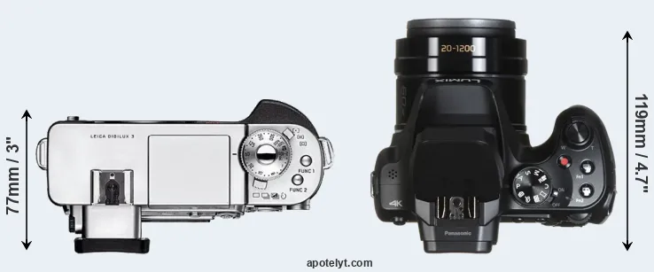 Compare Digilux 3 versus FZ82 top