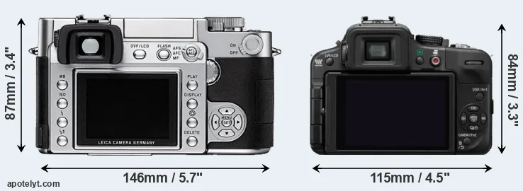 Comparison Digilux 3 or G3 rear