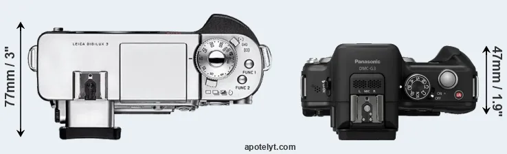Compare Digilux 3 versus G3 top