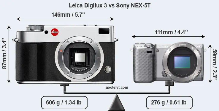 Size Leica Digilux 3 vs Sony NEX-5T