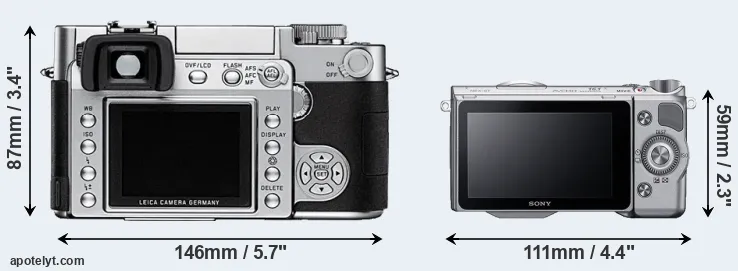 Comparison Digilux 3 or NEX-5T rear