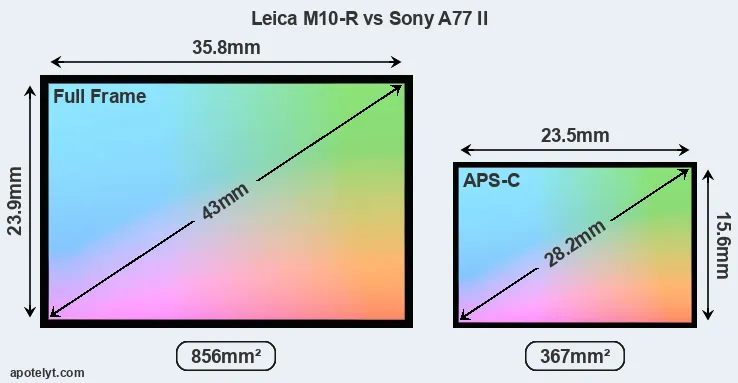 Leica M10-R and Sony A77 II sensor measures