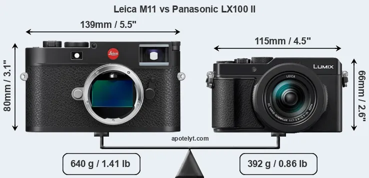 Size Leica M11 vs Panasonic LX100 II