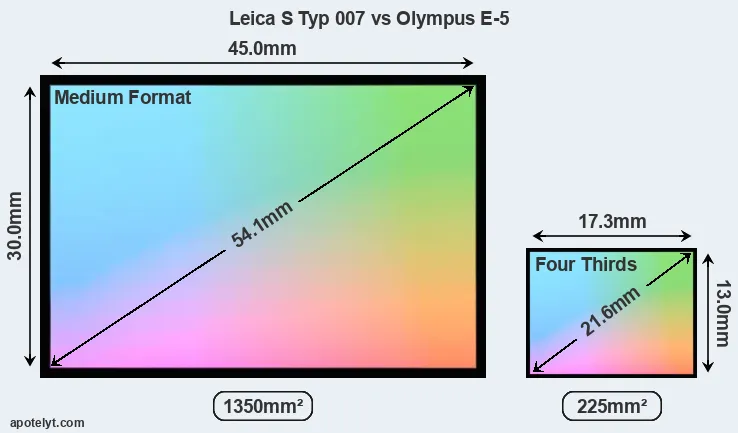 Leica S Typ 007 and Olympus E-5 sensor measures