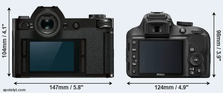 Comparison Leica SL or D3300 rear