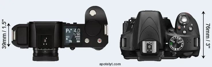 Compare Leica SL versus D3300 top