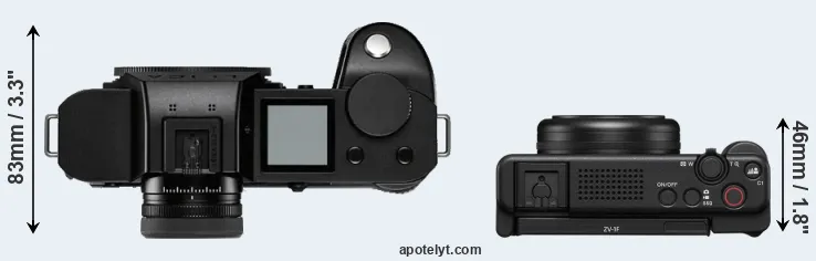 Compare Leica SL2-S versus ZV-1F top