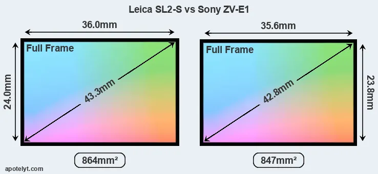 Leica SL2-S and Sony ZV-E1 sensor measures