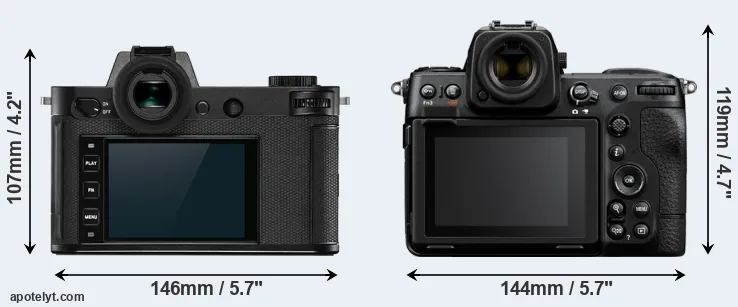 Comparison Leica SL2 or Z8 rear