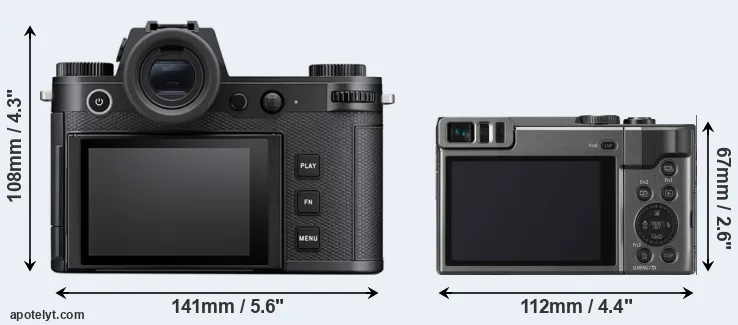 Comparison Leica SL3 or TZ90 rear