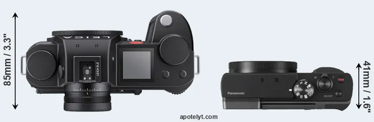 Compare Leica SL3 versus TZ90 top