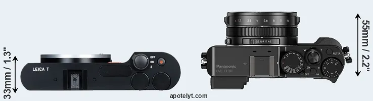 Compare T Typ 701 versus LX100 top